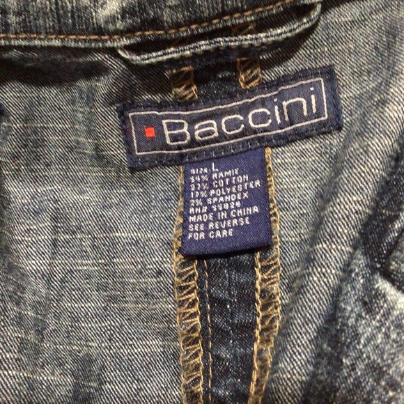 ❤️Vintage Baccini light sparkle jean jacket size large - Picture 6 of 12